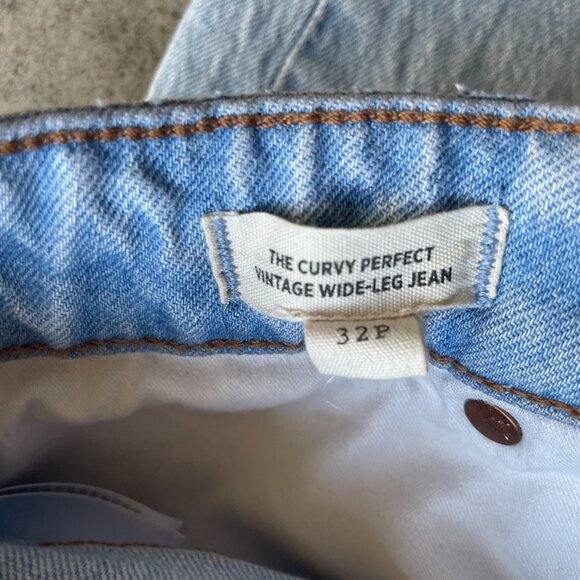 Madewell The Curvy Perfect Vintage Wide-Leg Jean Size 32P Light Blue - Picture 8 of 8